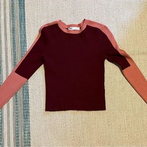 Zara plum/light pink long sleeve. Size M.